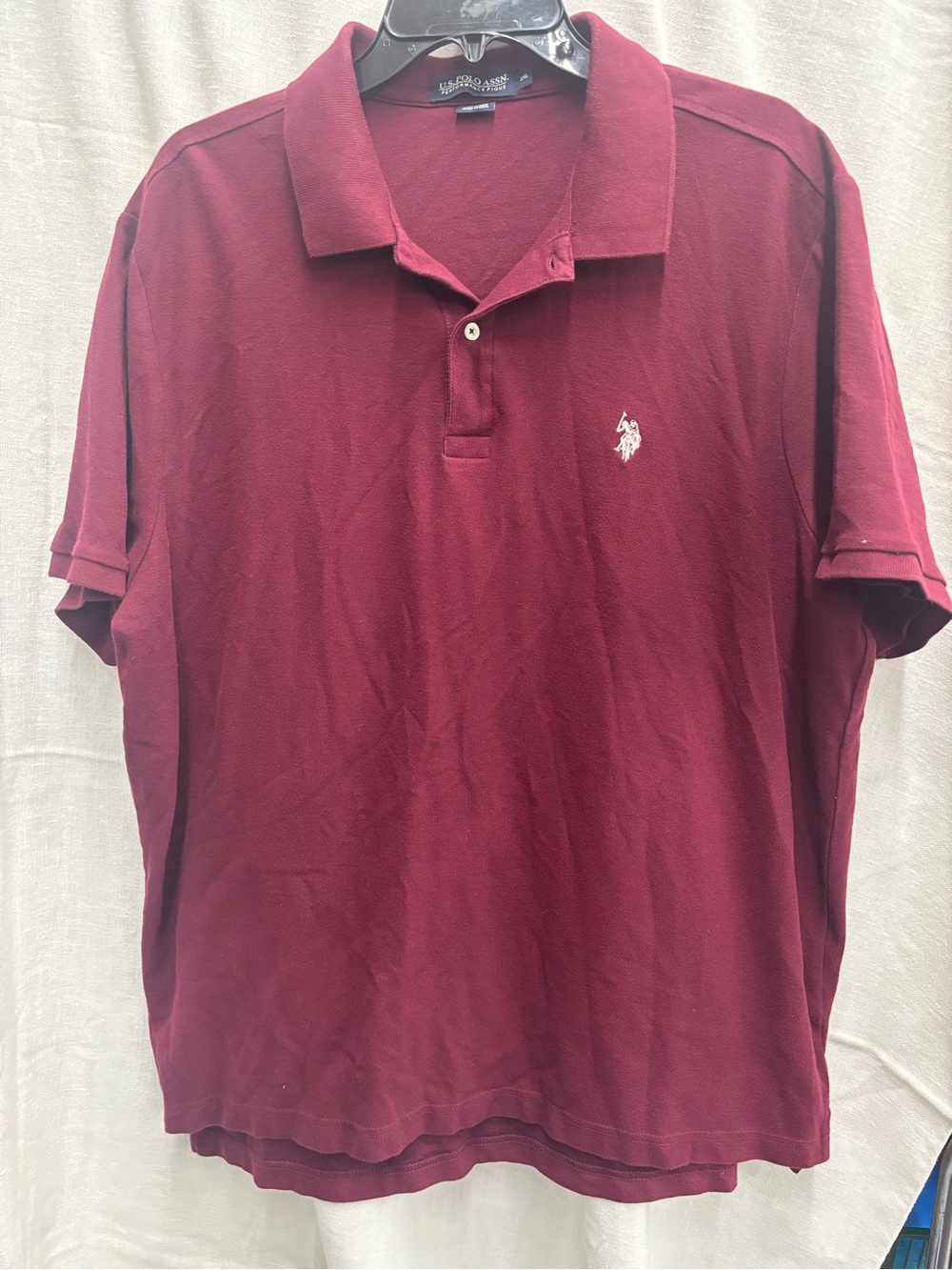 U.S. Polo Assn. Men's Maroon Polo with Embroidered Pony